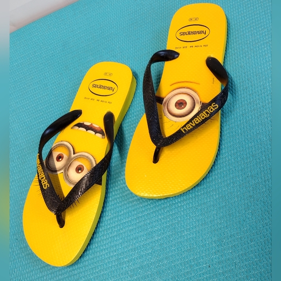 Havaianas Womens Flip Flops Sandals Tongs - Minions - Yellow Size 9 /10 W - Picture 2 of 6